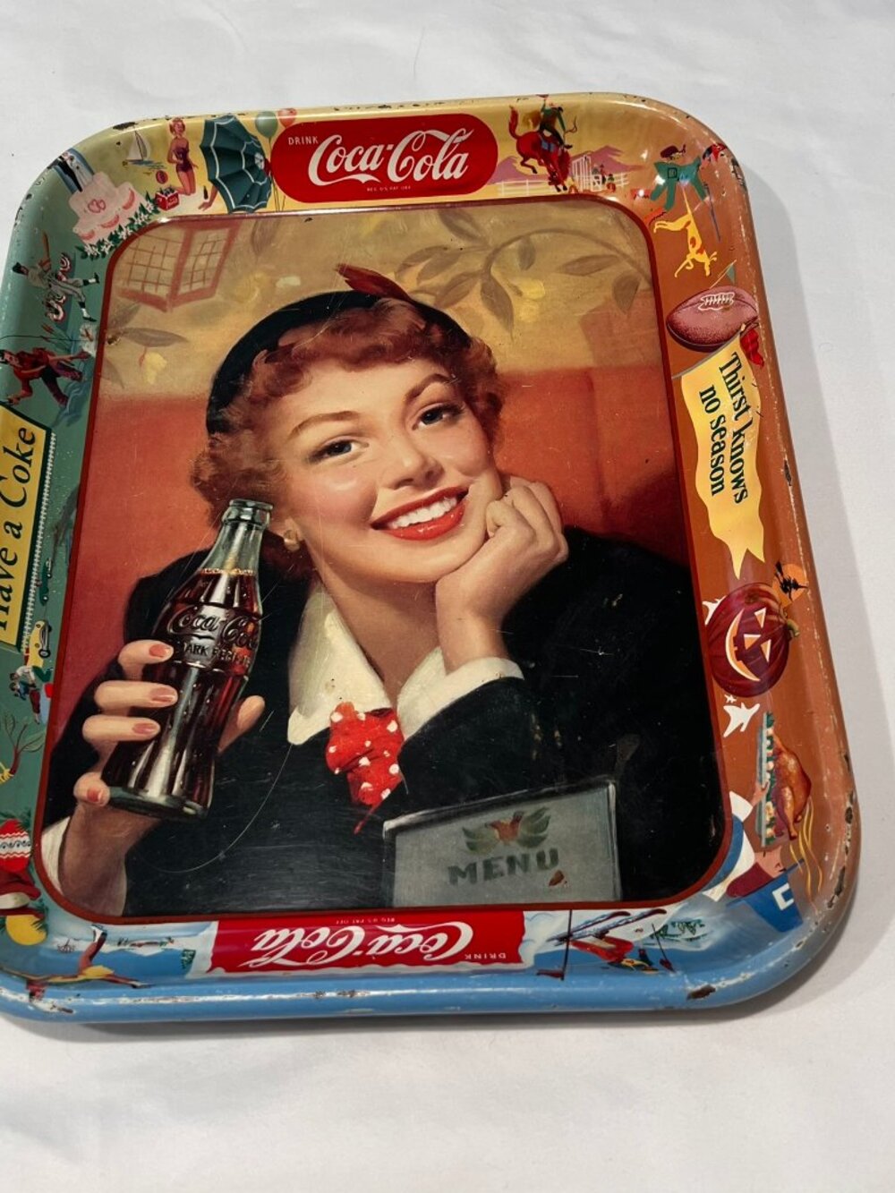 Coca-Cola Trays - Rectangular, 50's Style Woman